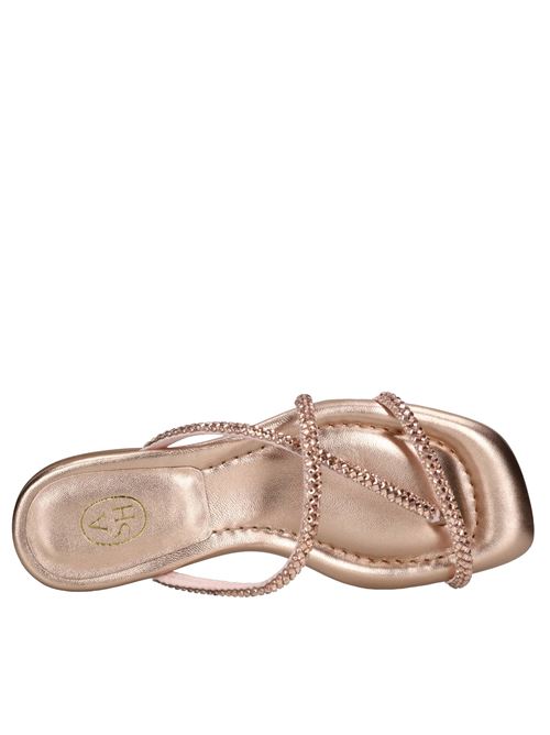 Mules in fabric and rhinestones ASH | RUBIS MICRO SUEDECRYSTAL ROSE